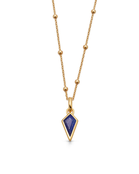 Gold September Lapis Birthstone Pendant Necklace