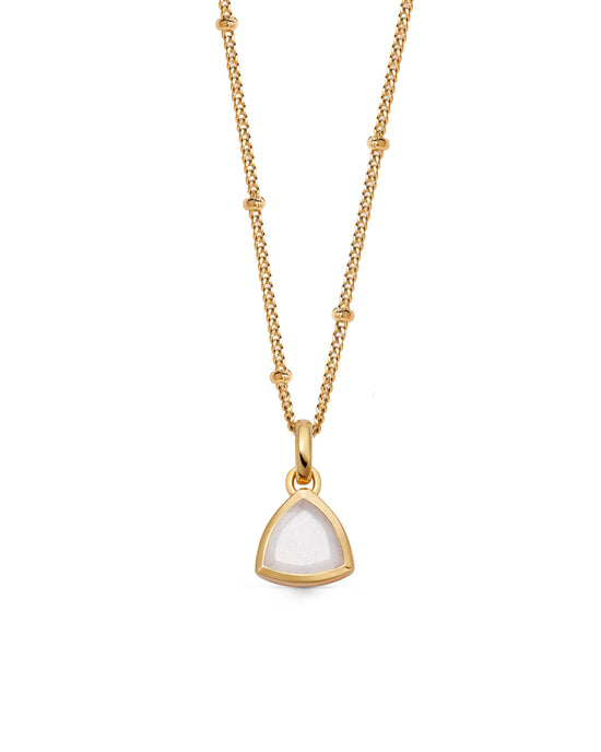 Gold June Moonstone Birthstone Pendant Necklace