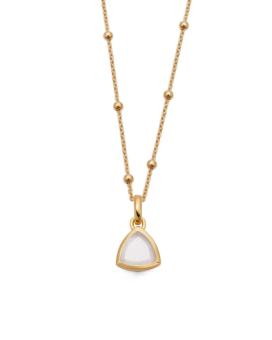 Gold June Moonstone Birthstone Pendant Necklace