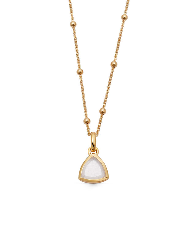 Gold June Moonstone Birthstone Pendant Necklace