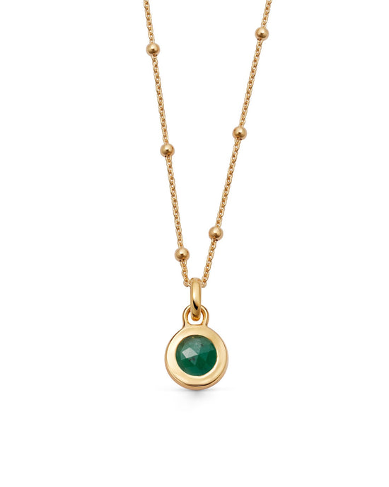 Gold Emerald May Birthstone Pendant