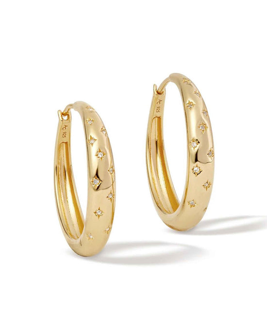 Gold Maxi Tiny star Hoop earrings