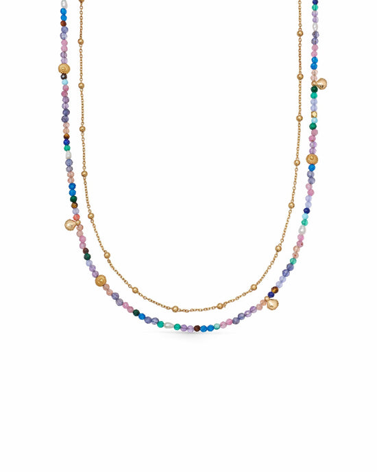 Gold Biography Multi Shell Necklace