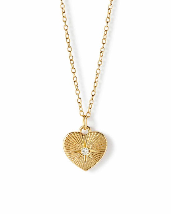 Gold Biography Heart Pendant Necklace