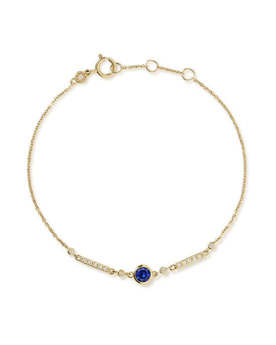 Solid Gold Sapphire and Diamond Bracelet