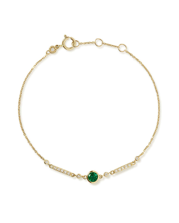 Solid Gold Emerald and Diamond Bracelet