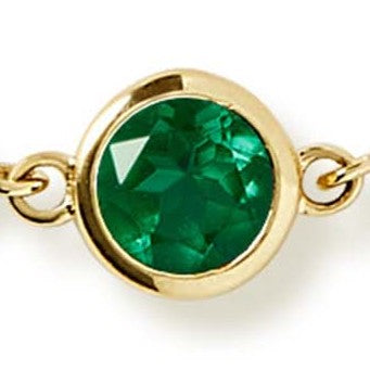 Solid Gold Emerald and Diamond Bracelet