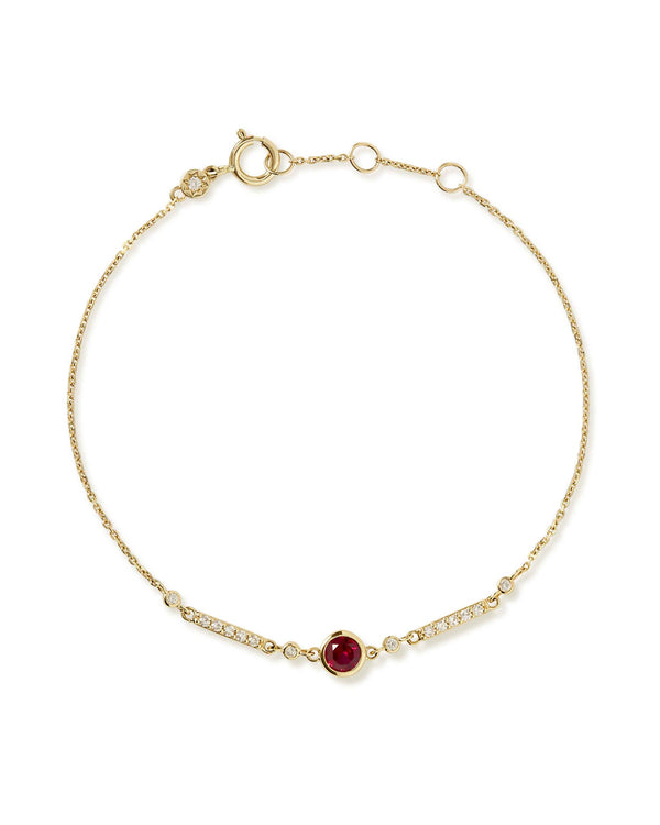 Solid Gold Ruby and Diamond Bracelet
