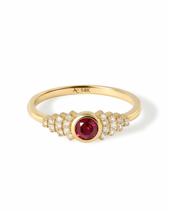 Solid Gold Ruby and Diamond Ring