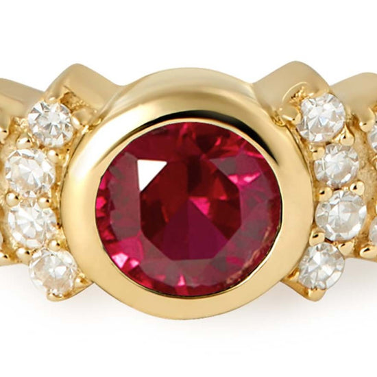 Solid Gold Ruby and Diamond Ring