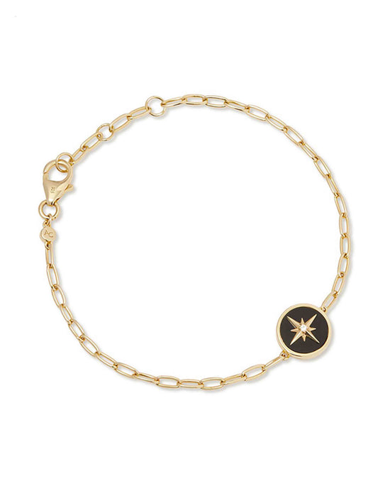 Gold Polaris Black Onyx Locket Bracelet