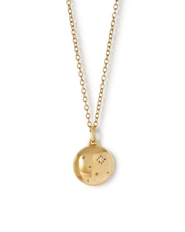 Gold Tiny Star Mini Biography Locket