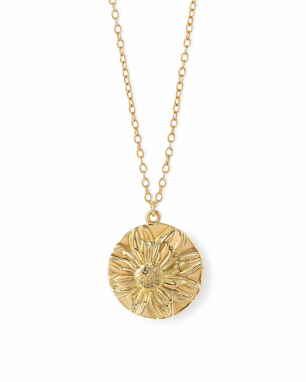 Gold Terra Dahlia Pendant Necklace