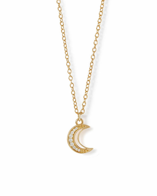 Gold Celestial Moon Pendant Necklace