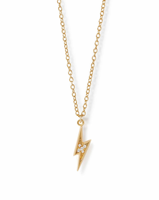Gold Celestial Lightning Pendant Necklace