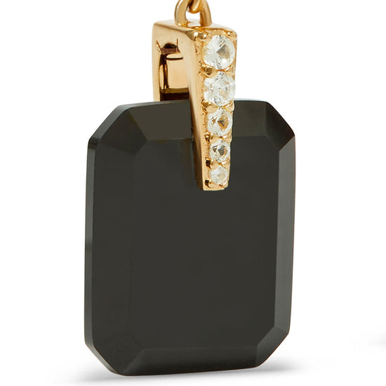 Gold Deco Maxi Black Onyx Earrings