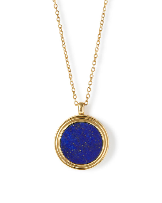 Gold Stilla Lapis Locket Necklace
