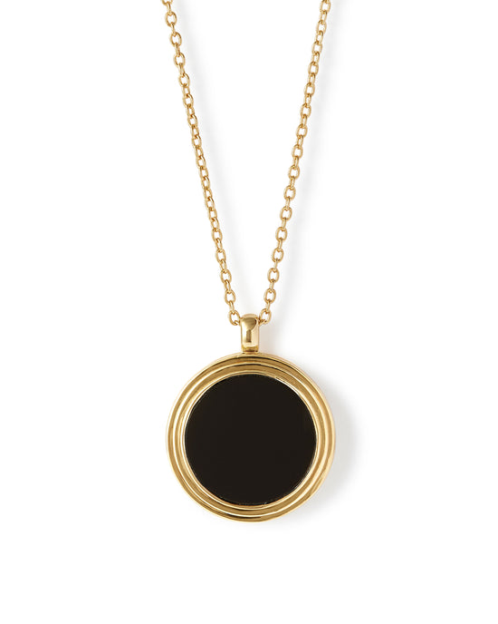 Gold Stilla Black Onyx Locket Necklace