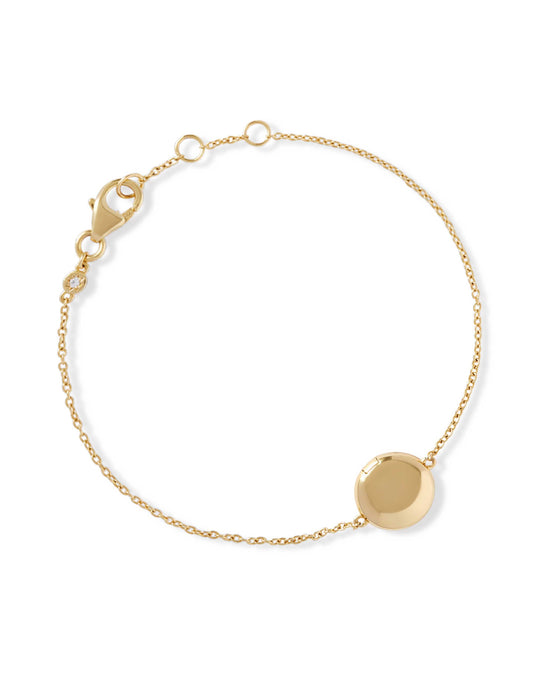 Gold Stilla Malachite Locket Bracelet