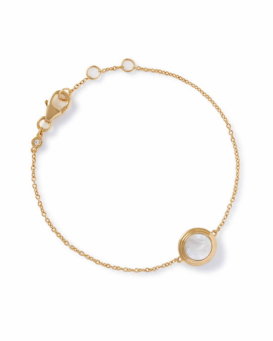 Gold Stilla Mother of Pearl Locket Bracelet
