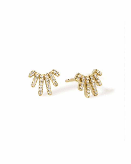Solid Gold Rising Sun Studs