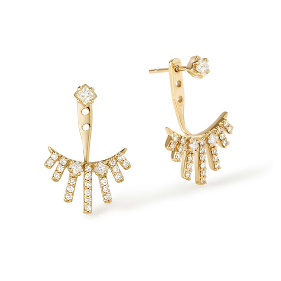 Solid Gold Rising Sun Jacket Studs