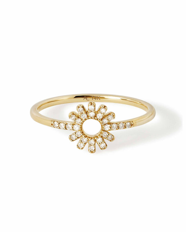 Solid Gold Rising Sun Ring