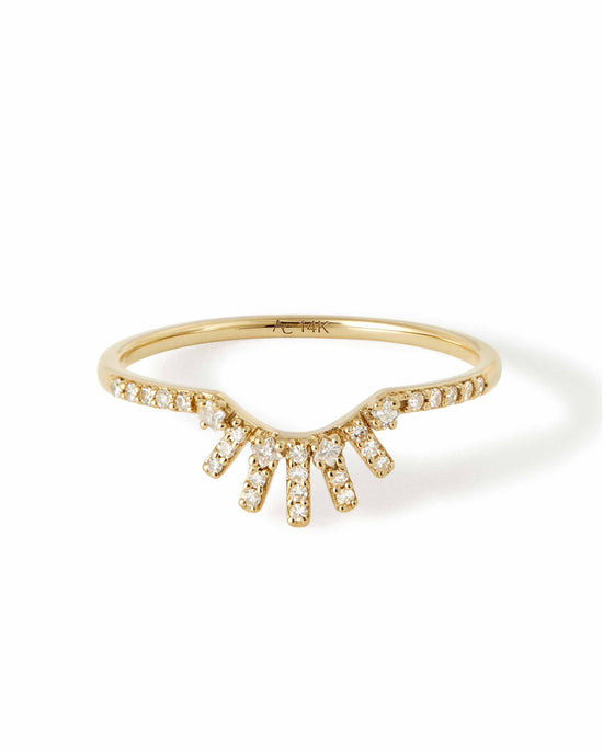 Solid Gold Rising Sun Jacket Ring