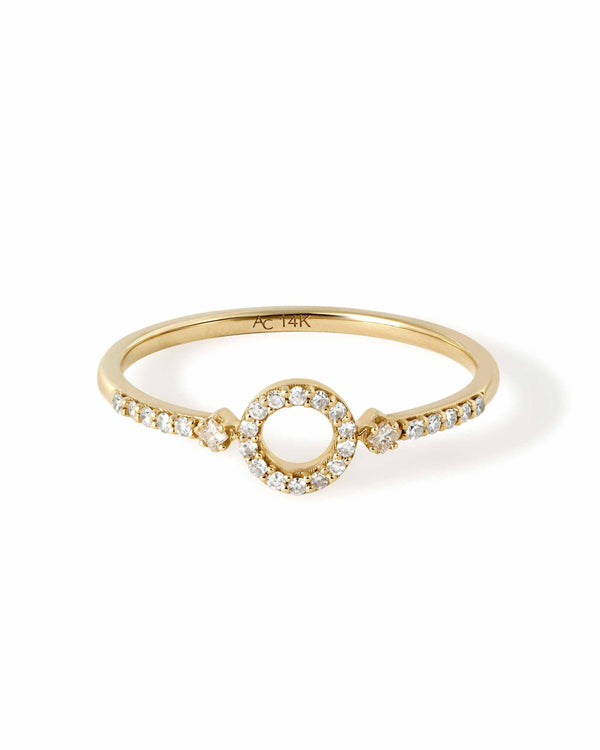 Solid Gold Rising Sun Line Ring