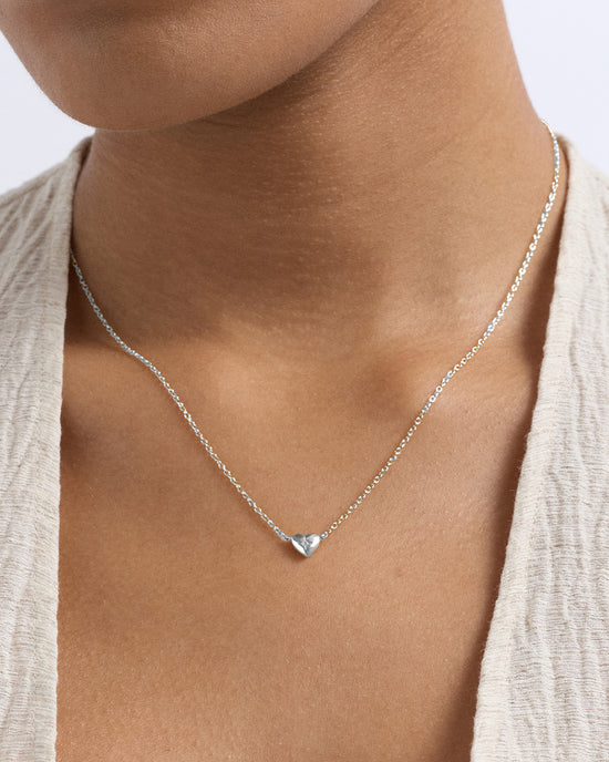 Silver Biography Mini Heart Necklace