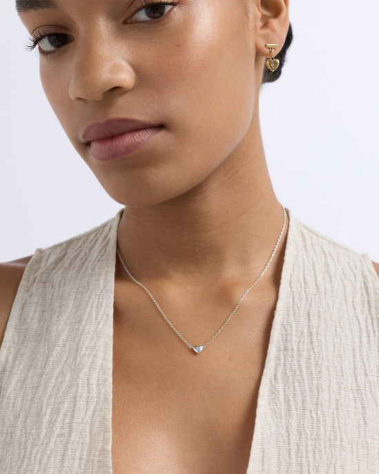 Silver Biography Mini Heart Necklace
