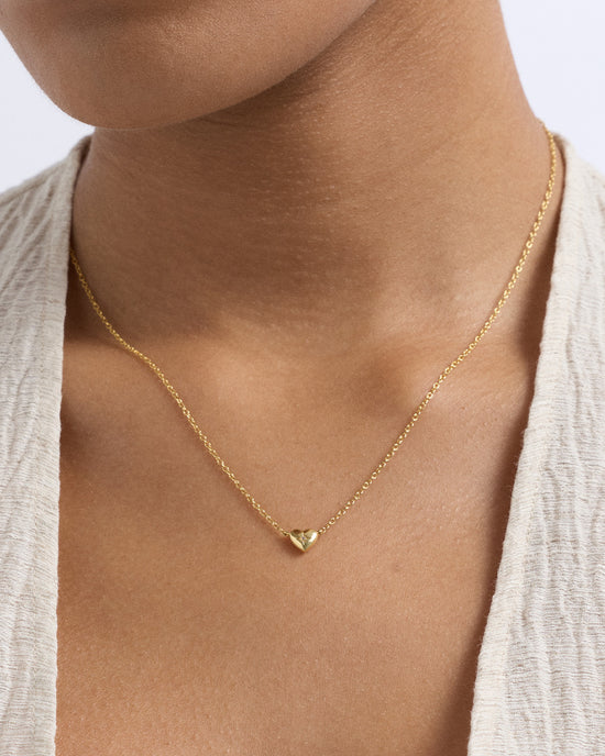 Gold Biography Mini Heart Necklace
