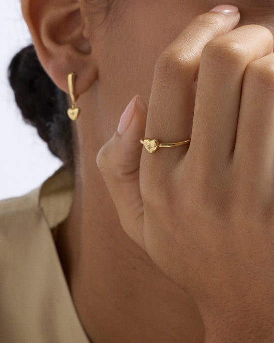 Gold Biography Heart Ring