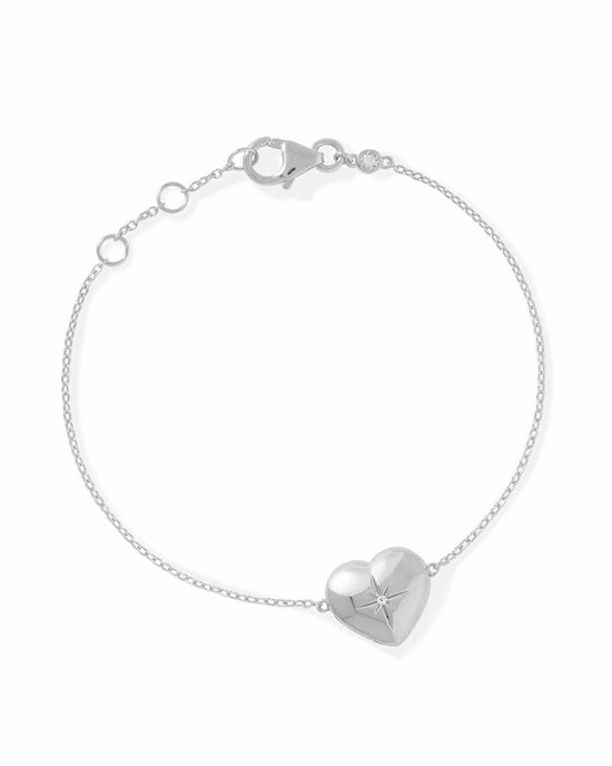 Silver Biography Heart Locket Bracelet