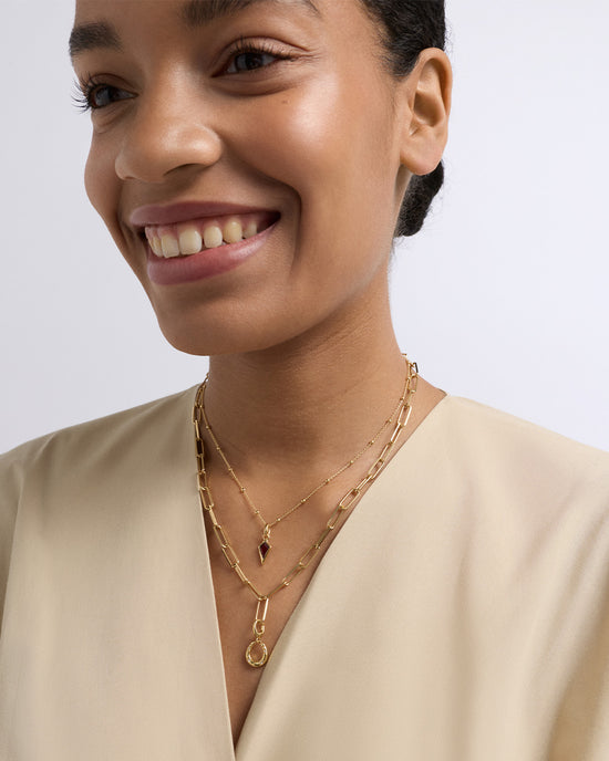 Gold Celestial Square Link Necklace