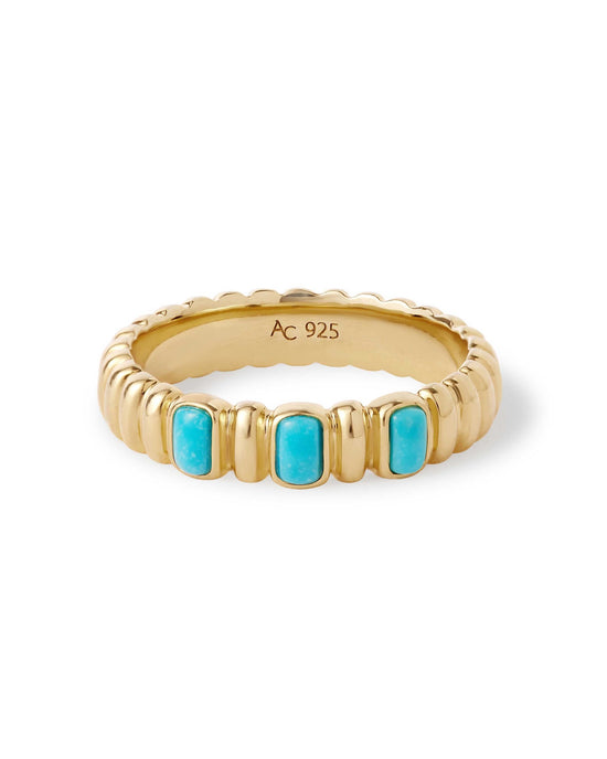 Gold Aurora Ridge Turquoise Eternity Ring