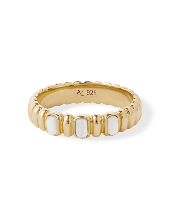 Gold Aurora Ridge Mother of Pearl Eternity Ring