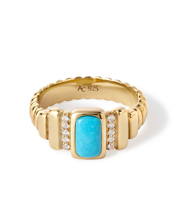 Gold Aurora Ridge Turquoise Ring