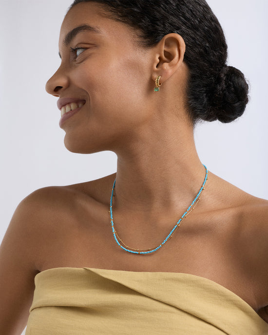 Gold Biography Turquoise Necklace