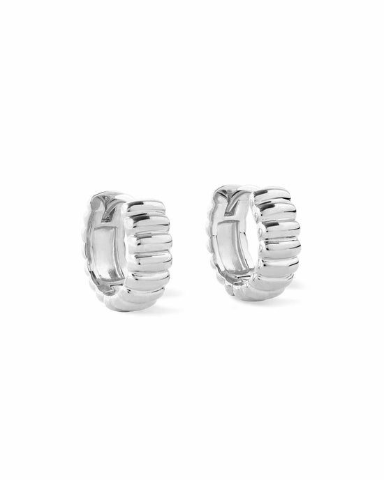 Silver Aurora Ridge Huggie Earrings