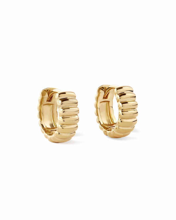 Gold Aurora Ridge Huggie Earrings