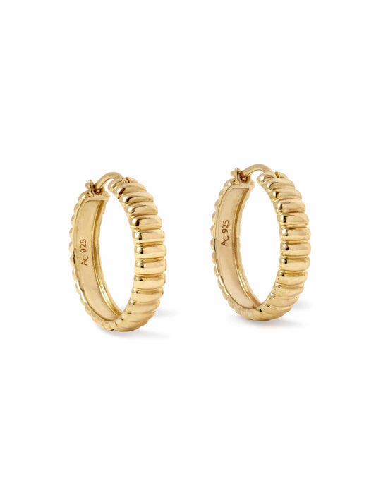Gold Aurora Ridge Hoop Earrings