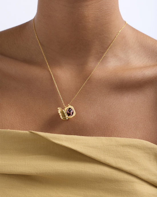 Gold Aurora Ridge Locket Necklace