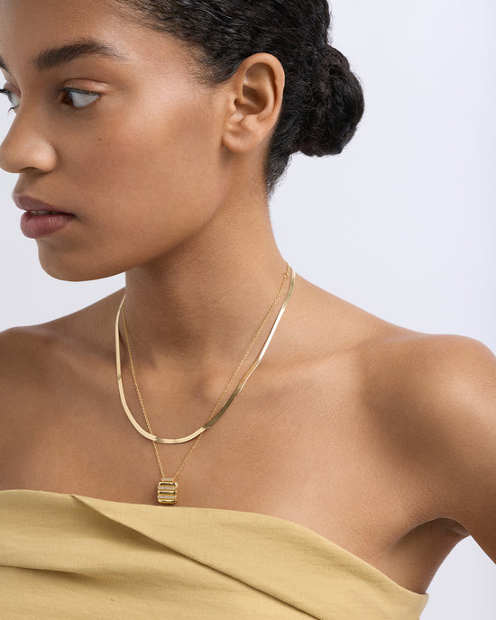 Gold Aurora Ridge Locket Necklace