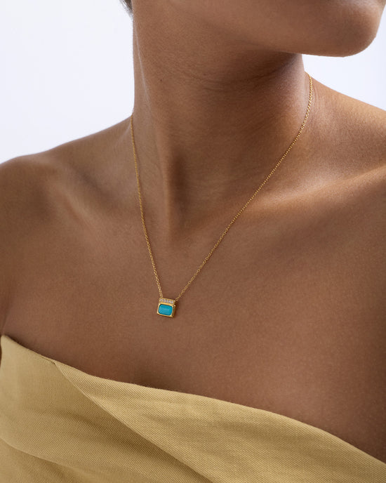 Gold Aurora Ridge Turquoise Necklace