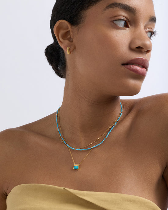 Gold Aurora Ridge Turquoise Necklace