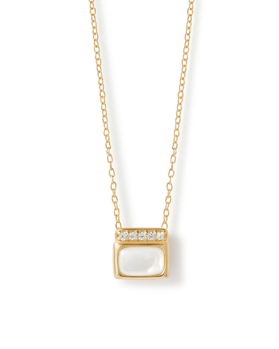 Gold Aurora Ridge Mother of Pearl Necklace