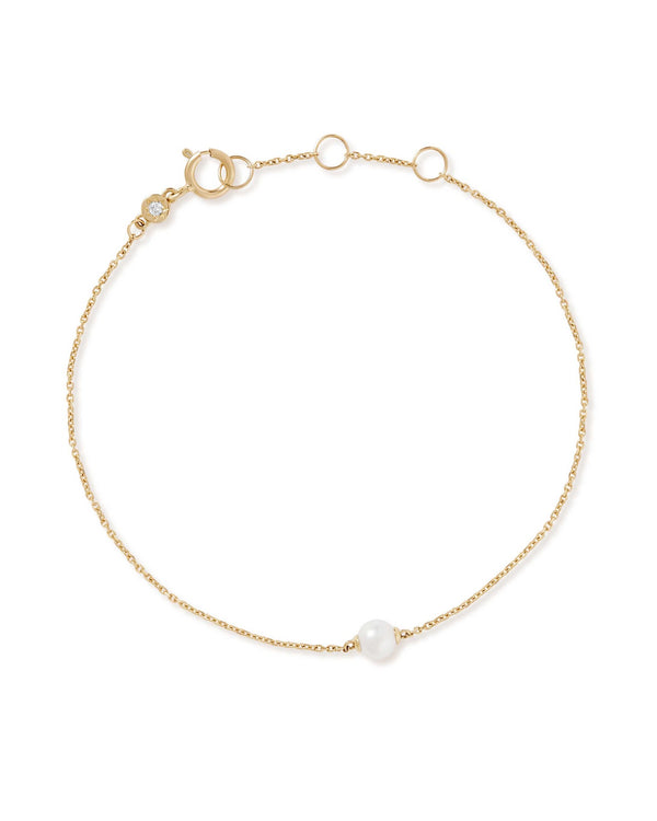 Solid Gold Luna Mini Pearl Bracelet
