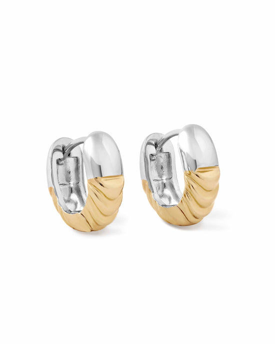 Aurora Weave Mixed Metal Hoop Earrings