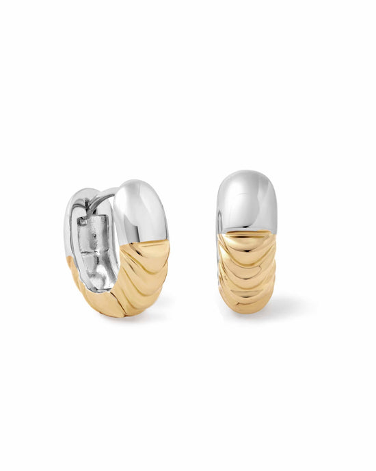 Aurora Weave Mixed Metal Hoop Earrings